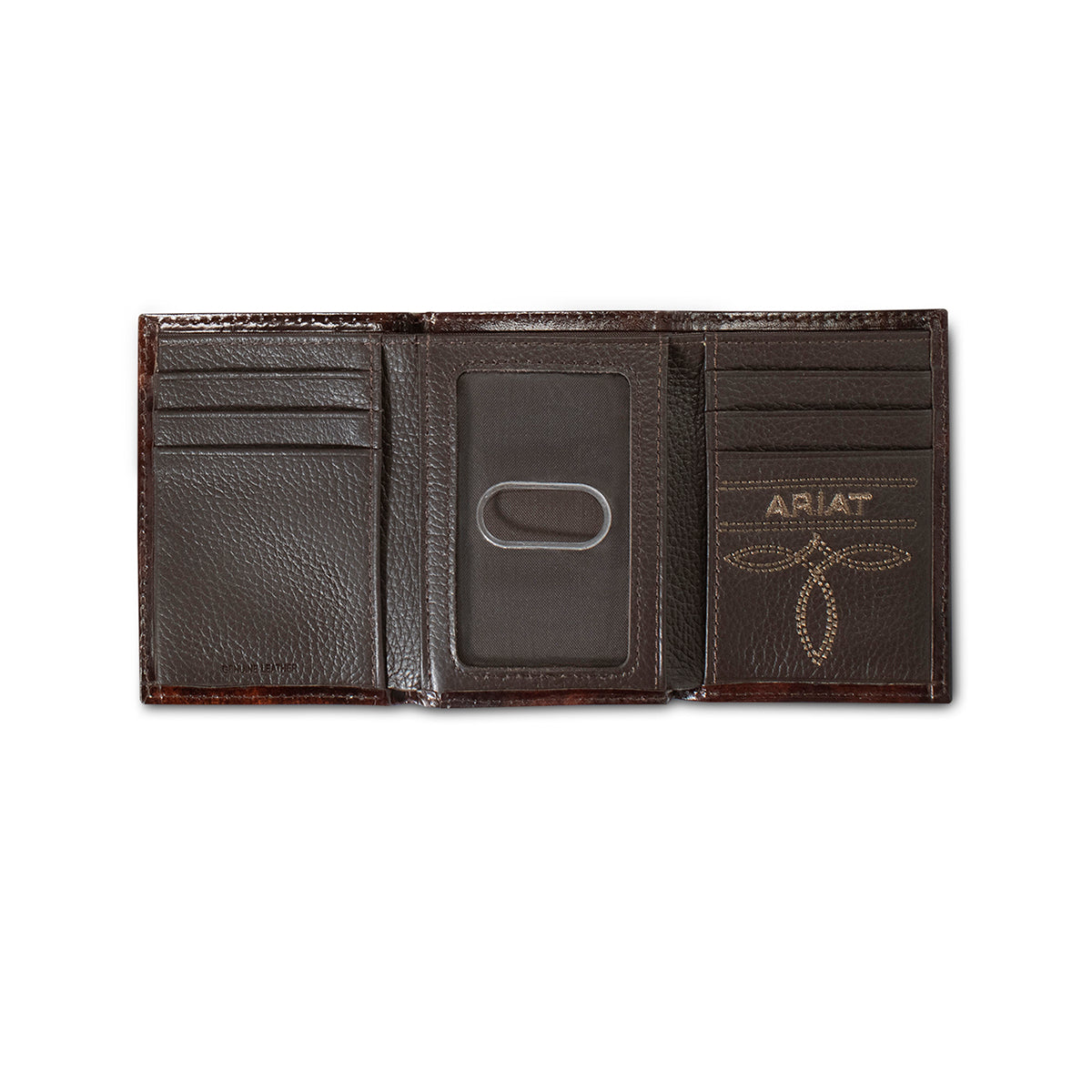 Men's Ariat Trifold Style Genuine Leather Wallet A3557702 - Crazy House Western Wear