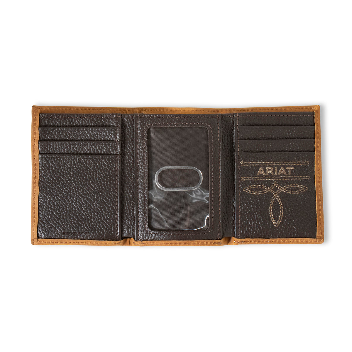 Men's Ariat Brown Trifold Style Wallet A3559202 - Crazy House Western Wear