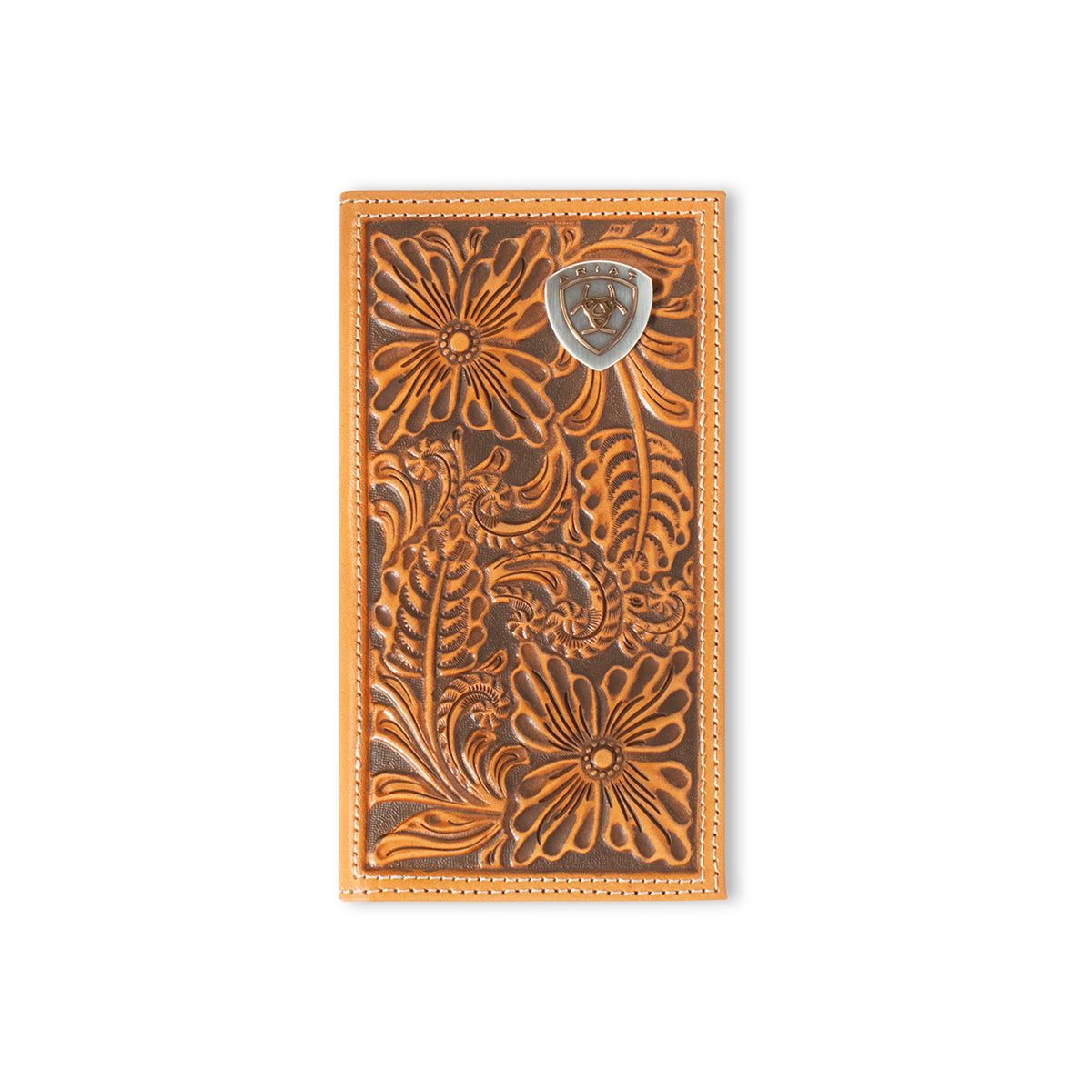 Men's Ariat Natural Color Rodeo Style 100% Leather Wallet A3559748 - Crazy House Western Wear