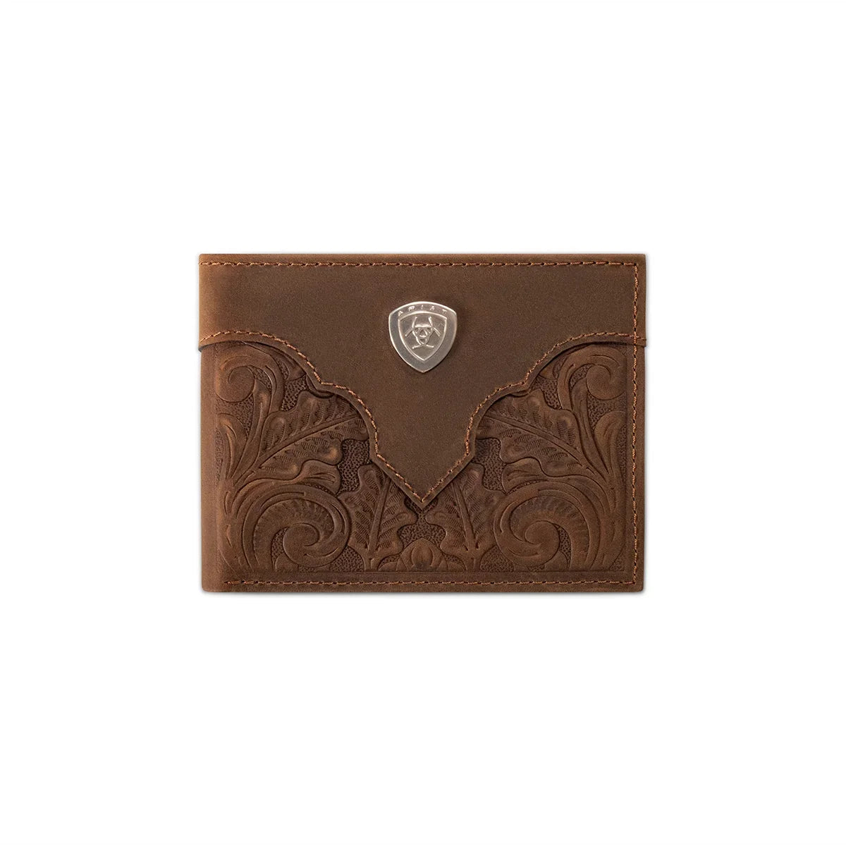 Ariat Men's Bifold Tooled Wallet with Overlay