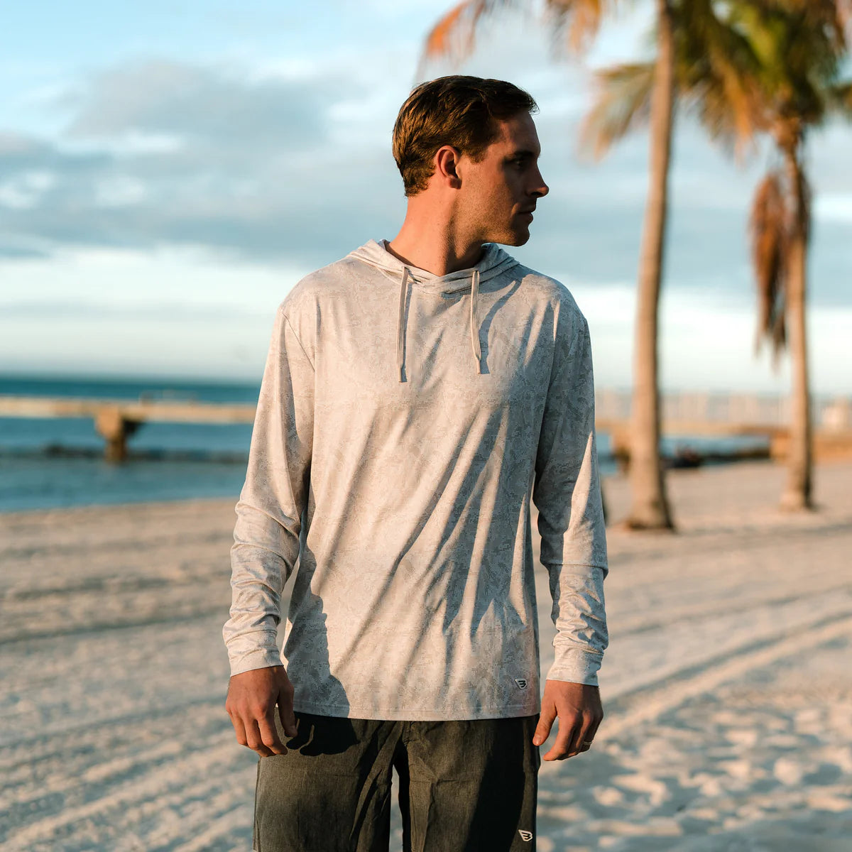 Men's Burlebo Ivory Digi Camo Performance Hoodie PH-DIGC-IVR