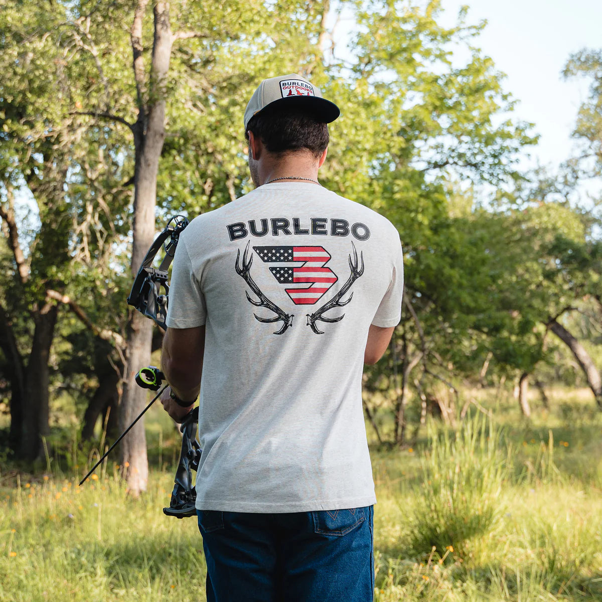 Men's Burlebo Short Sleeve Tee "Elks Horn Logo" Oatmeal SST-EHL-OAT