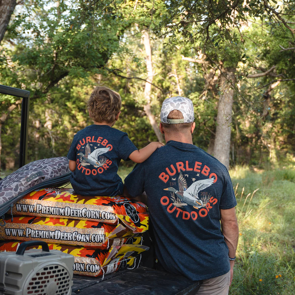Boy's Youth Short Sleeve Tee Old School Duck Hunt Heather Navy Y-SST-OSDK-HN