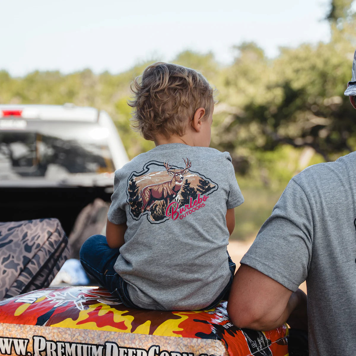 Boy's Burlebo Short Sleeve Tee Hill Country Buck Dark Heather Grey Y-SST-HCBK-DHG