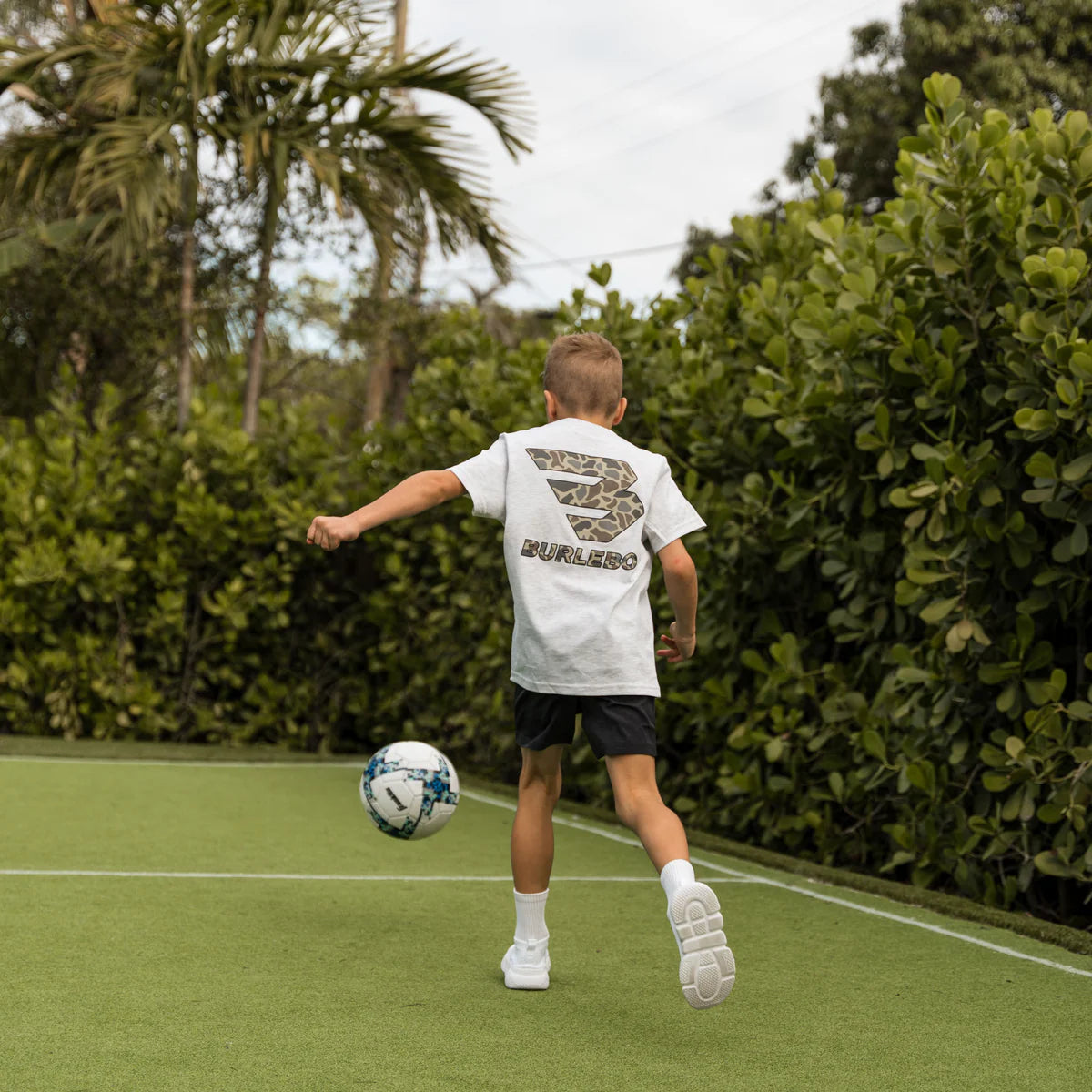 Boy's Burlebo Flying B Logo - Heather Ash Grey Shirt Y-FBCDC-SS-AG - Crazy House Western Wear