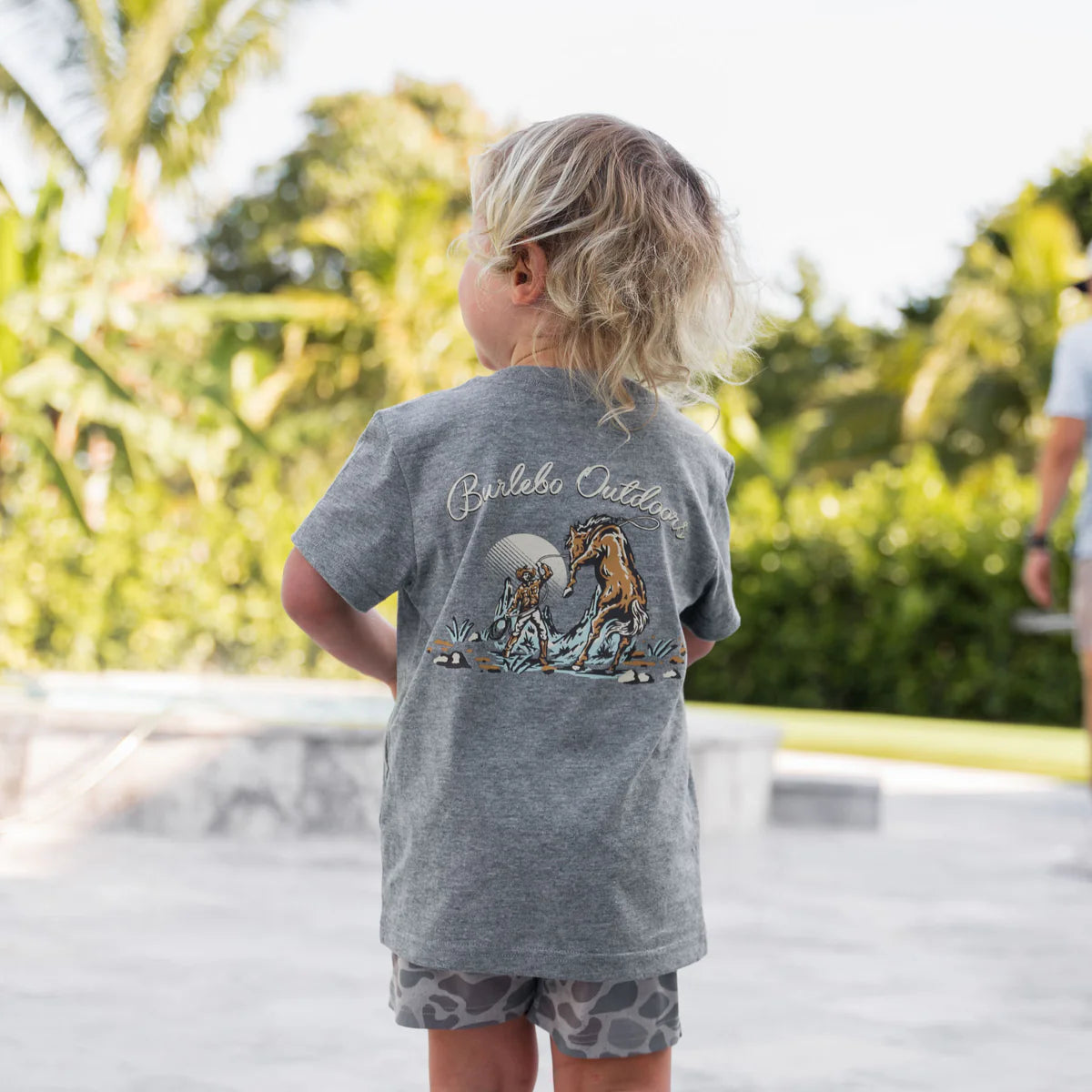 Boy's Burlebo Cowboy Up - Dark Heather Grey Shirt Y-CU-SS-DHG - Crazy House Western Wear