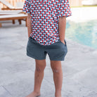 Boy's Burlebo Everyday Short - River Rock Grey - Classic Deer Camo Pocket Y-ES-RRG-CDC - Crazy House Western Wear