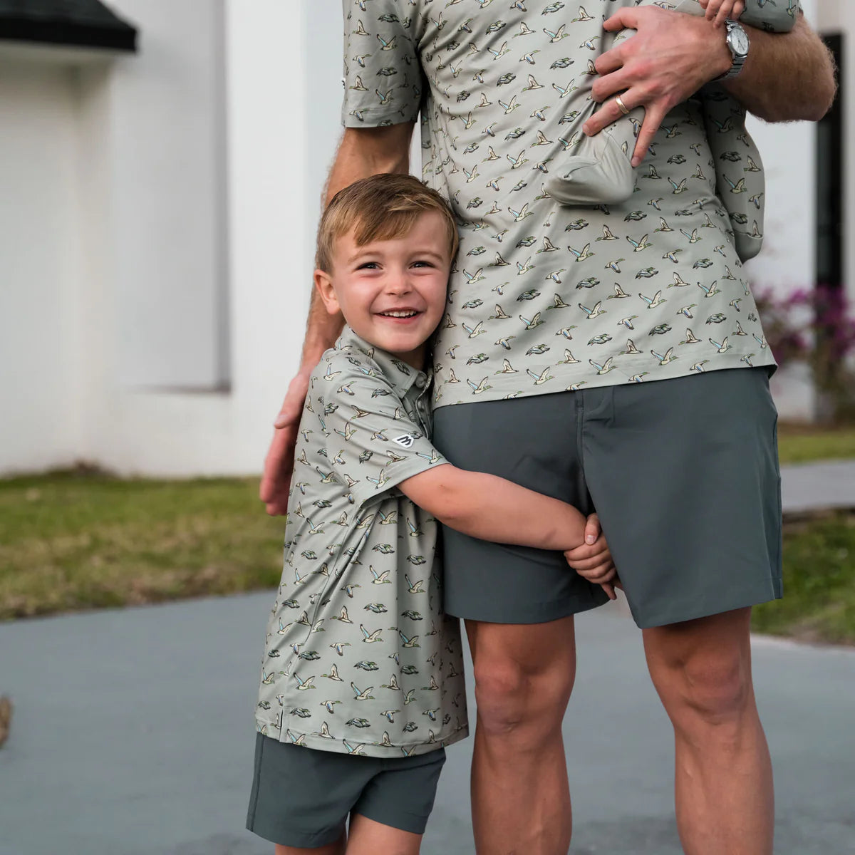 Boy's Burlebo Polo - Flying Ducks Green Y-PP-FD-GRN - Crazy House Western Wear