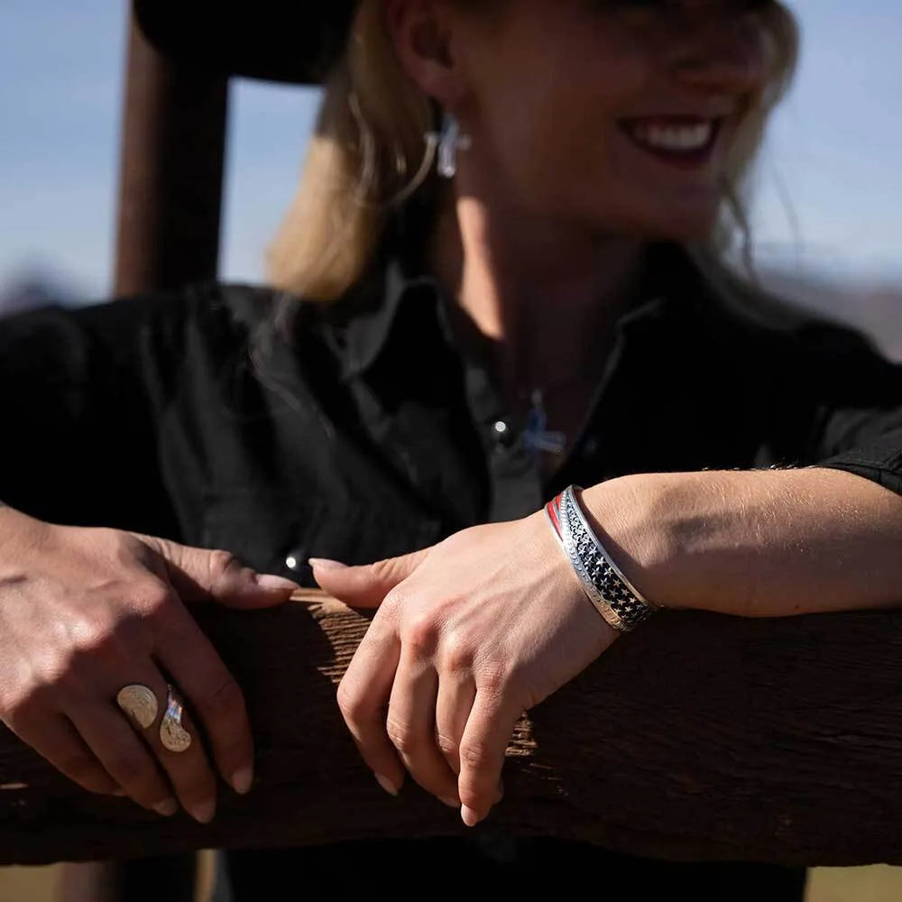 Montana Silversmiths Women's One Nation American Made Cuff Bracelet AMBC6585
