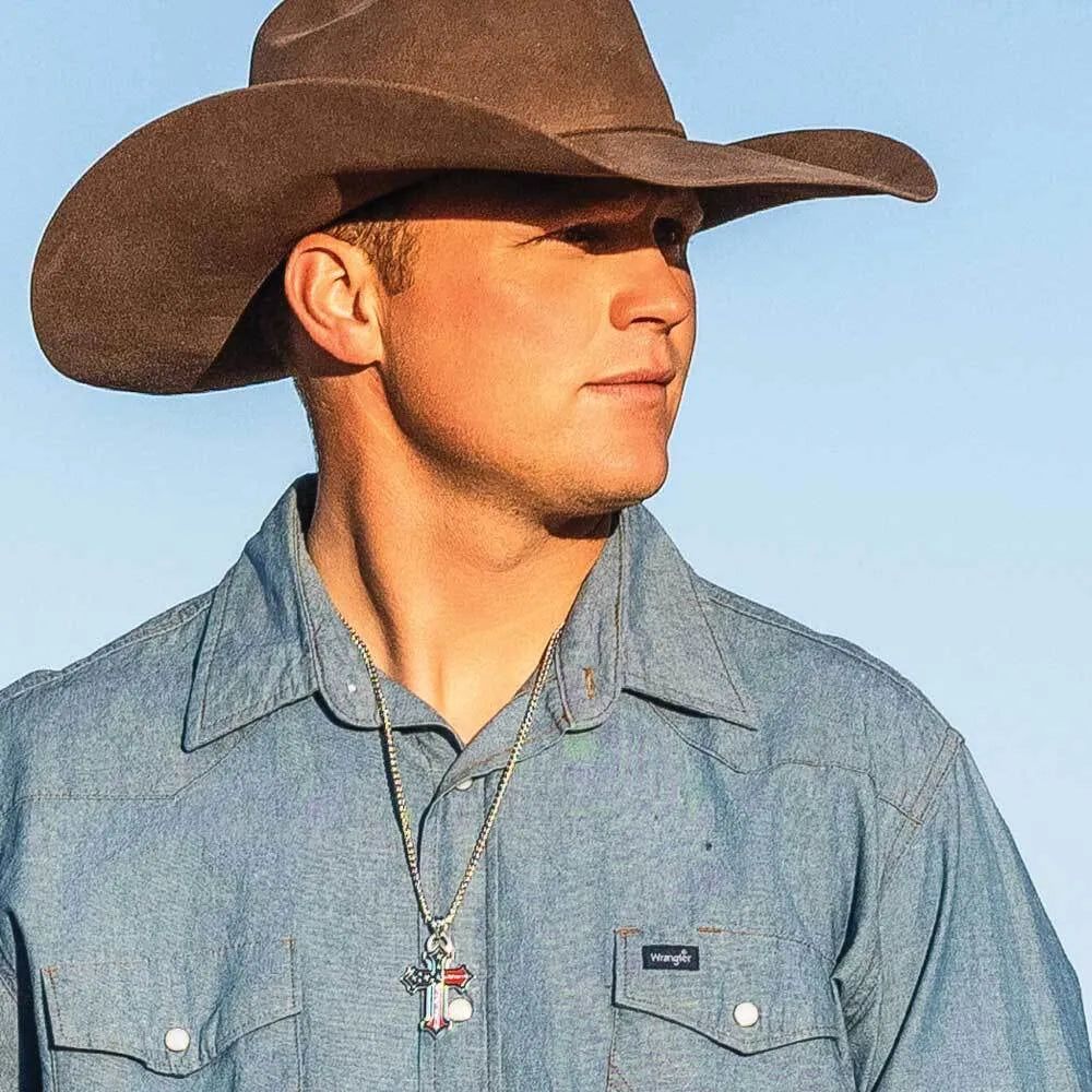 Men's Montana Silversmiths God & Country American Made Necklace AMNC6174