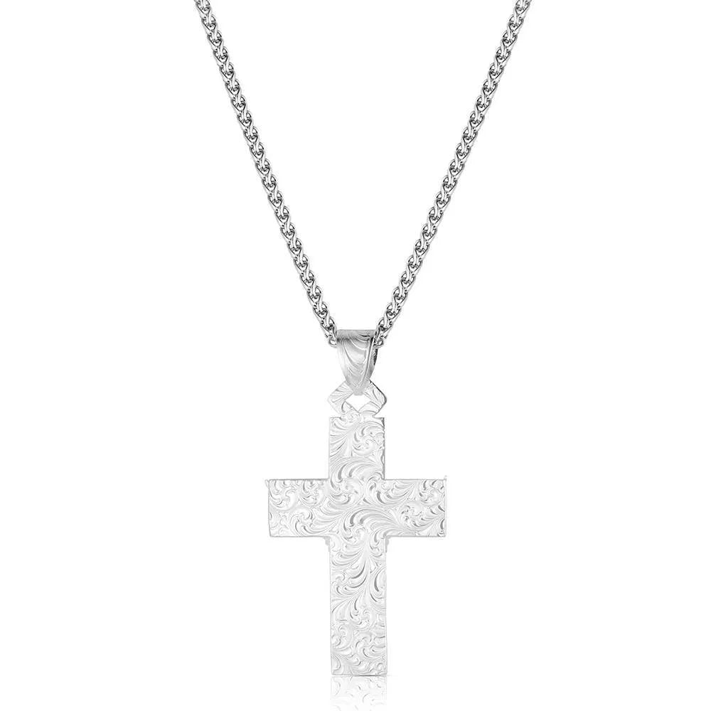 Montana Silversmiths Men's Under Open Skies American Made Cross Necklace AMNC6576