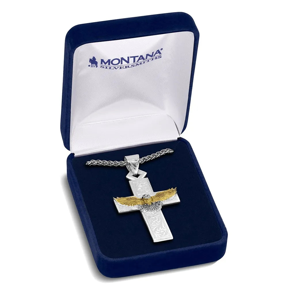 Montana Silversmiths Men's Under Open Skies American Made Cross Necklace AMNC6576