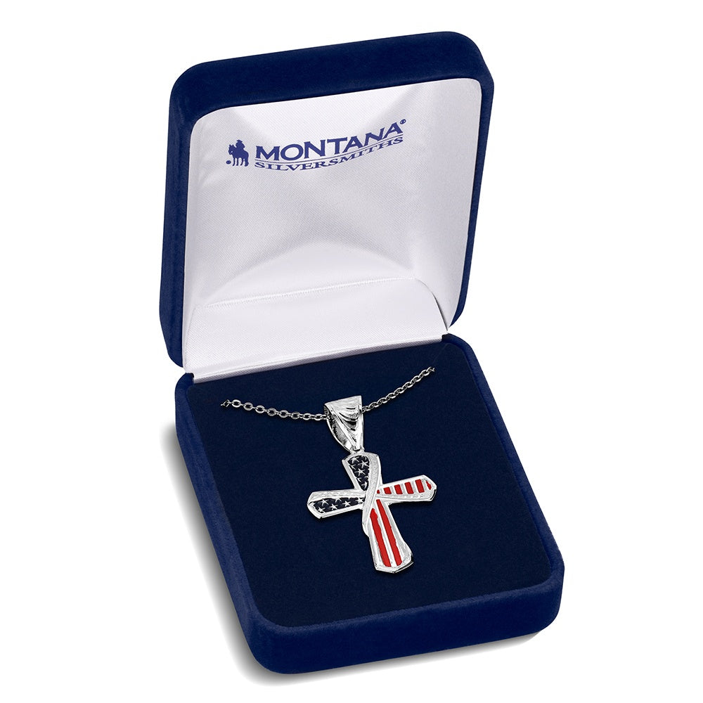 Montana Silversmiths Women's One Nation American Made Cross Necklace AMNC6585