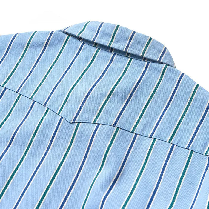 Men's Seager Amarillo Long Sleeve Shirt Steel Blue Stripe MSF24AMARBLU