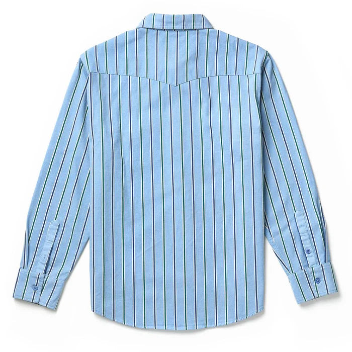 Men's Seager Amarillo Long Sleeve Shirt Steel Blue Stripe MSF24AMARBLU
