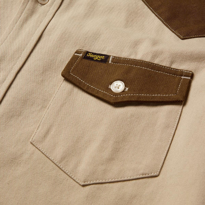 Men's Seager Vintage Tan Amarillo Short Sleeve Shirt MSSP26AMARKAK