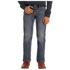Boy's Rock and Roll Denim Slim Fit Ivory Stitch Straight Leg Jeans BB1RD05594 - Crazy House Western Wear