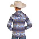 Boy's Rock and Roll Denim Aztec Snap Shirt Jacket