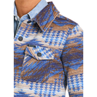 Boy's Rock and Roll Denim Aztec Snap Shirt Jacket