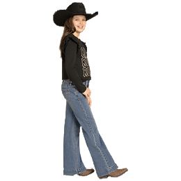 Girl's Rock and Roll Denim Double Button Trouser BG5MD08061