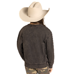 Girl's Rock and Roll Denim Graphic Pullover BG91T08047