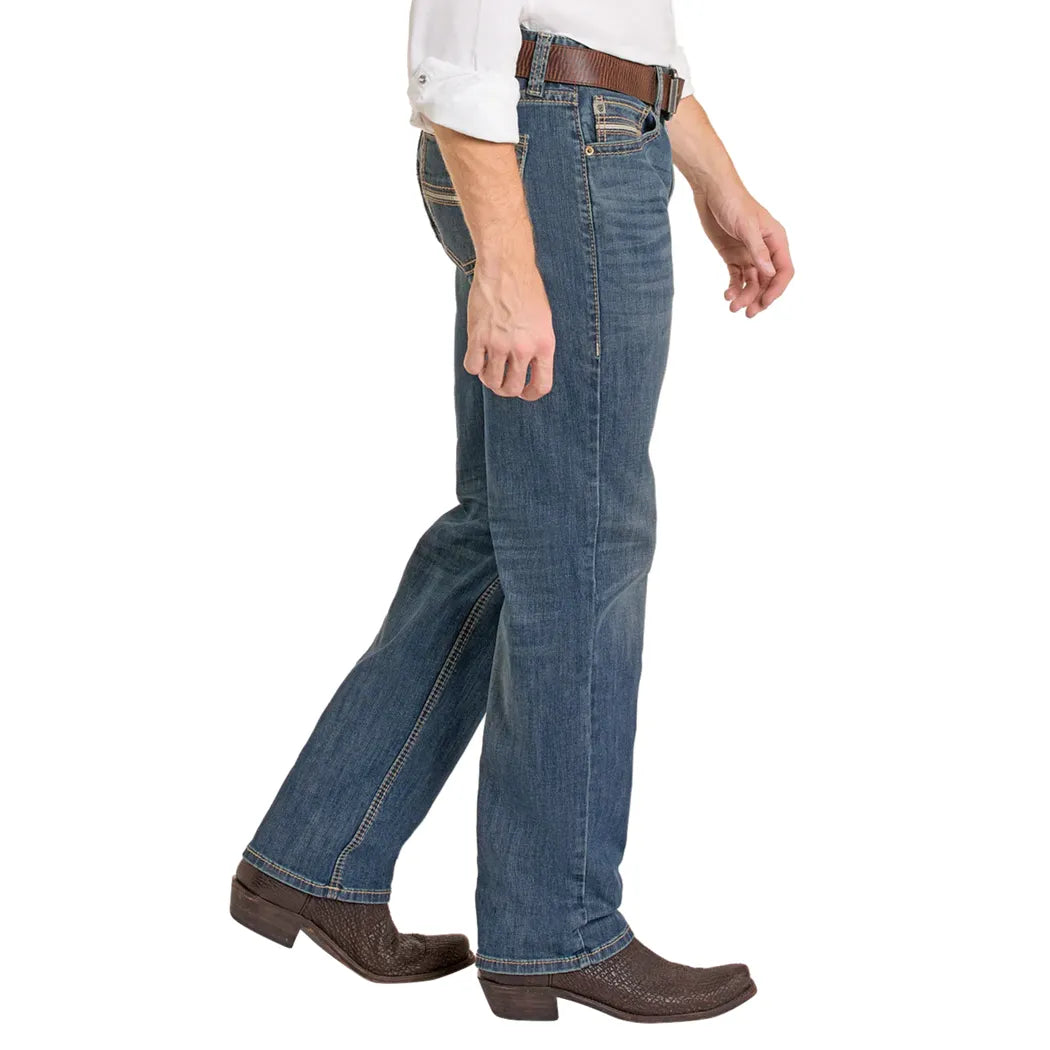 Men's Rock and Roll Denim Straight Embroidered Cannon Jeans BM0CD07372