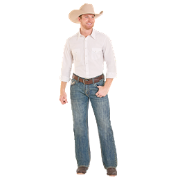 Men's Rock and Roll Denim Double Barrel Medium Wash Bootcut Jeans BM0DD08004