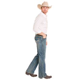 Men's Rock and Roll Denim Double Barrel Medium Wash Bootcut Jeans BM0DD08004