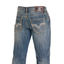 Men's Rock and Roll Denim Double Barrel Medium Wash Bootcut Jeans BM0DD08004