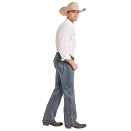 Men's Rock and Roll Denim Two Tone Double Barrel Straight Jeans BM0SD07350