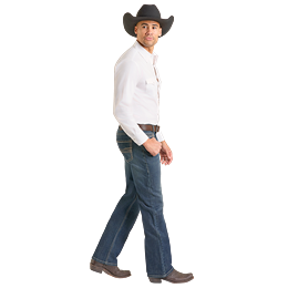 Men's Rock and Roll Denim Embroidered Double Straight Jeans BM0SD07354