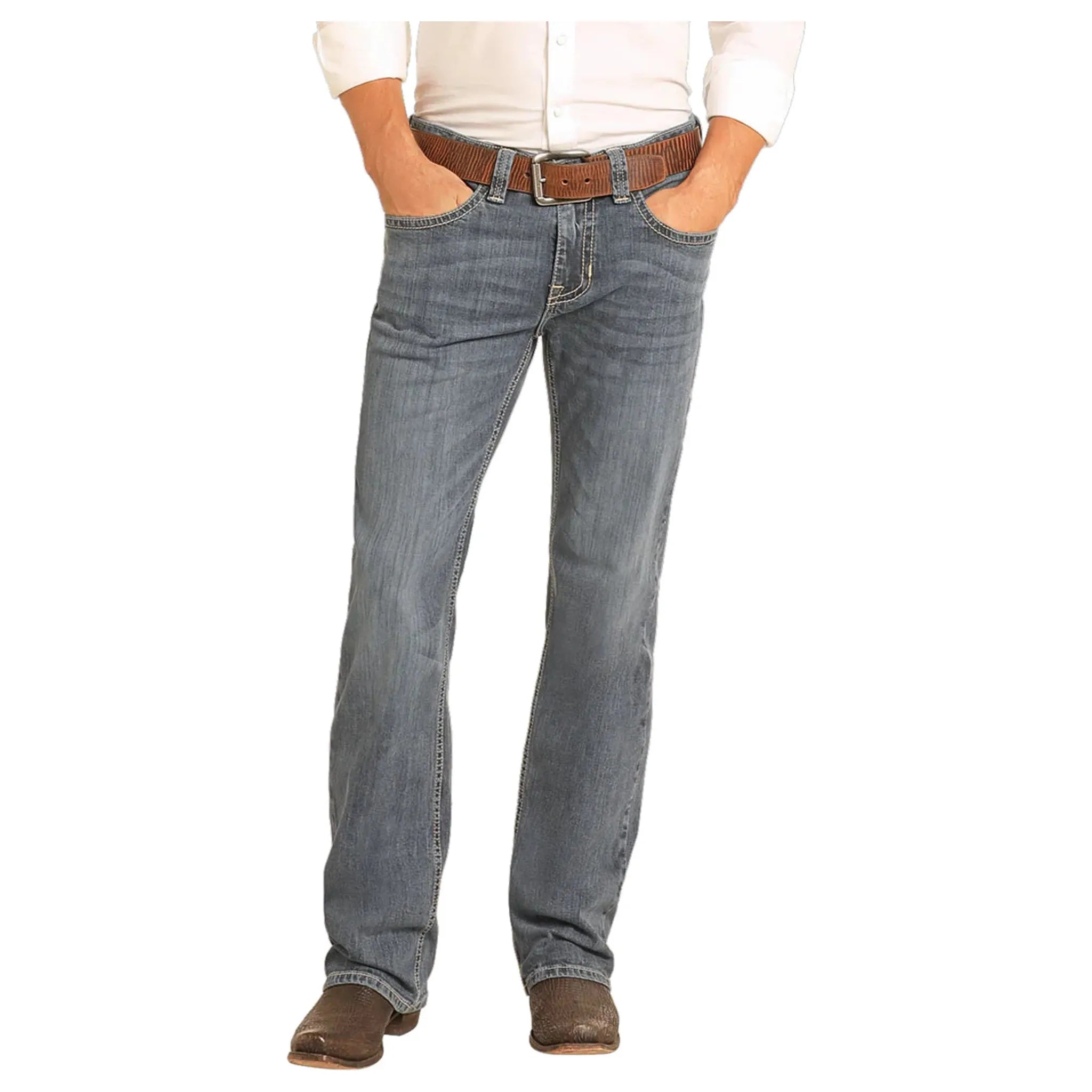Men's Rock and Roll Denim Two Tone Rope Pistol Straight Jean BM1PD04822 - Crazy House Western Wear