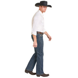 Men's Rock and Roll Denim Ladder Embroidered Pistol Straight Jeans BM1PD07356