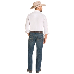 Men's Rock and Roll Denim Straight Embroidered Pistol Straight Jeans BM1PD08013