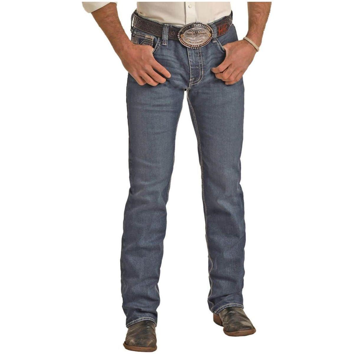 Men's Rock and Roll Slim Fit Straight Leg Jeans BM1RD03663 - Crazy House Western Wear