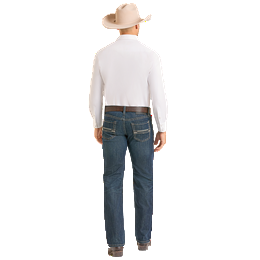 Men's Rock and Roll Denim Straight Pleather Embroidered Revolver Jeans BM1RD07367