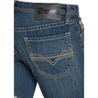 Men's Rock and Roll Denim Flat Seam Embroidered Revolver BM1RD08024