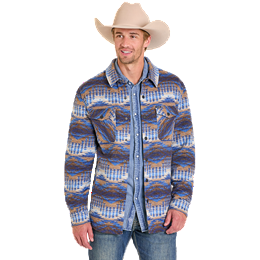 Men's Rock & Roll Jacquard Snap Shirt Jacket