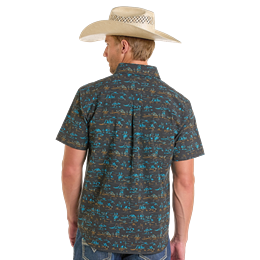 Men's Rock & Roll Single Pocket Tek Western Shirt BMB3S06434 - Crazy House Western Wear