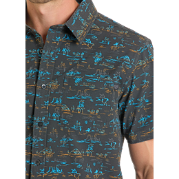 Men's Rock & Roll Single Pocket Tek Western Shirt BMB3S06434 - Crazy House Western Wear