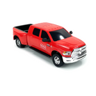 Red toy truck on a white background