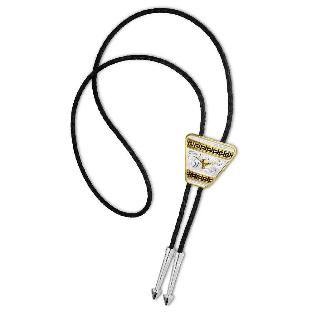 Montana Silversmiths Honor and Grit Bolo Tie with Longhorn BT6169-384S