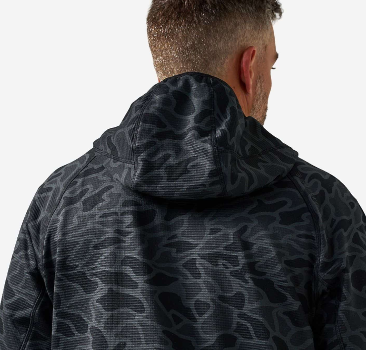 Burlebo Men's Black Camo Blaze Tech Quarter Zip BTQZ-BLKC