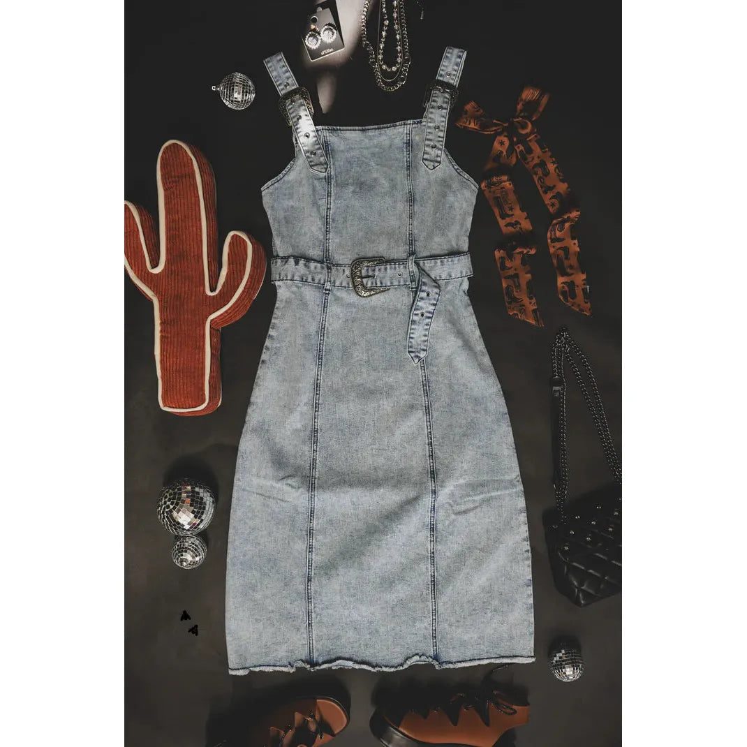 Women's TwoFly Buckle Up Blues Dress - Crazy House Western Wear