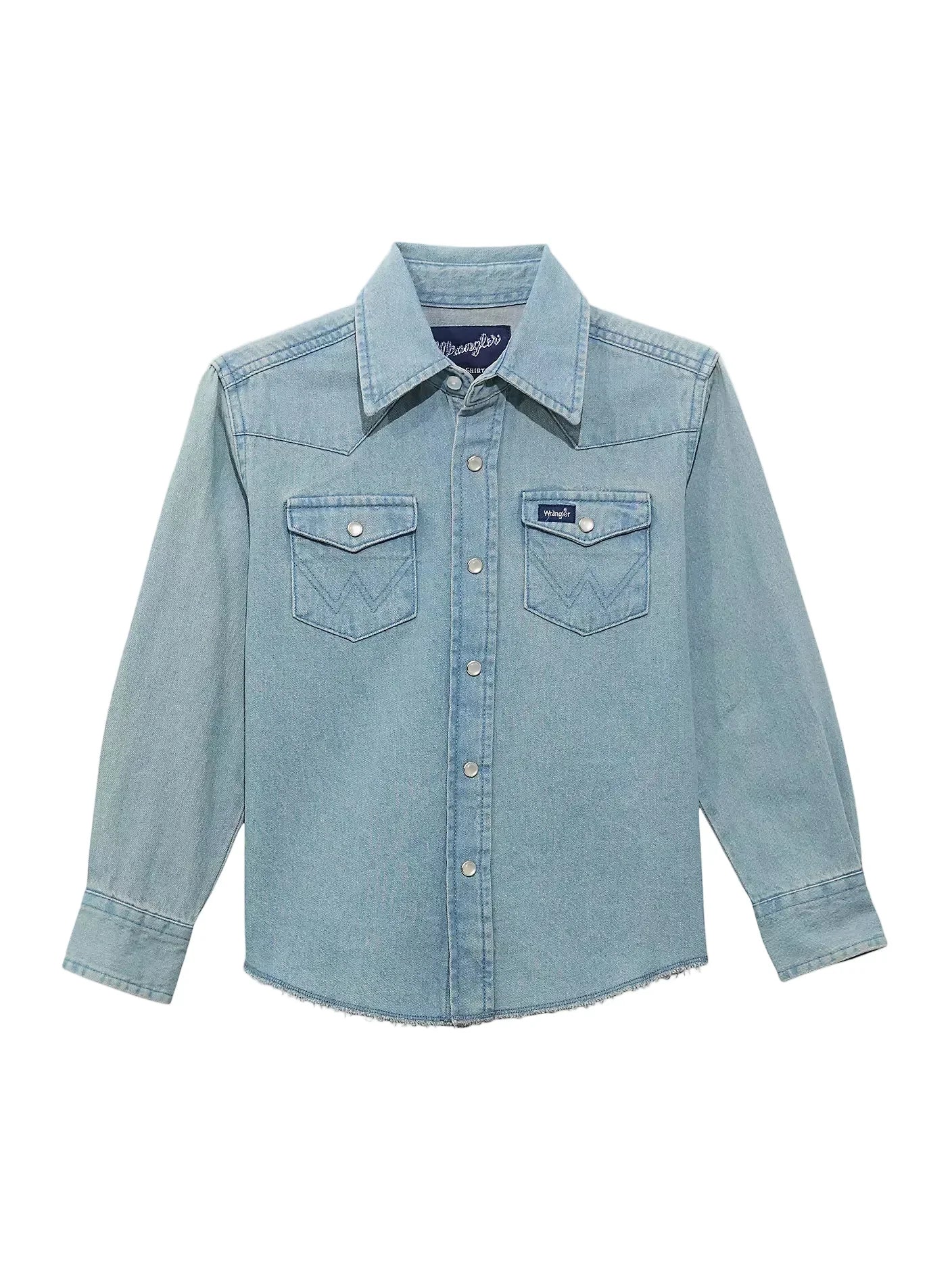 Boy's Wrangler Denim Cowboy Cut Western Snap Shirt 10BW1251B