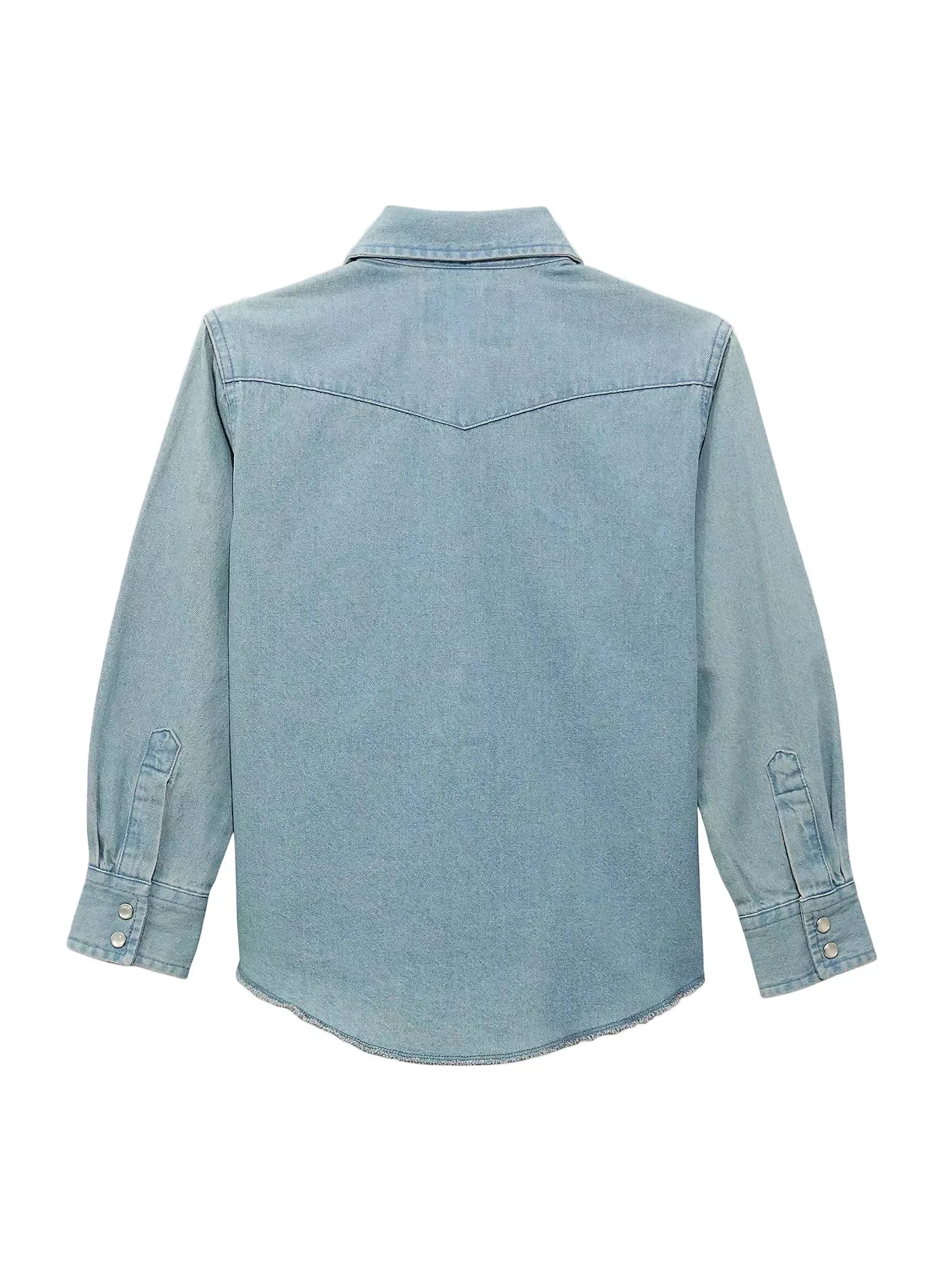 Boy's Wrangler Denim Cowboy Cut Western Snap Shirt 10BW1251B