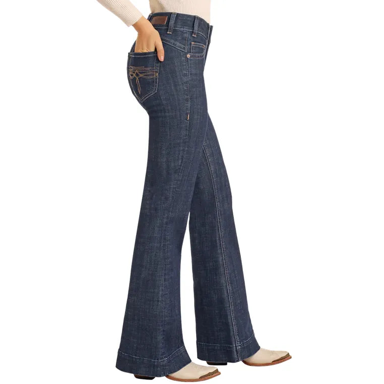 Women's Rock and Roll Mid Rise Boot Stitch Trousers BW5MD05329 - Crazy House Western Wear