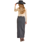 Women's Rock and Roll Denim Front Seam Maxi Skirt BW69D07883