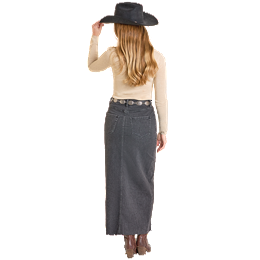 Women's Rock and Roll Denim Front Seam Maxi Skirt BW69D07883