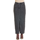 Women's Rock and Roll Denim Front Seam Maxi Skirt BW69D07883